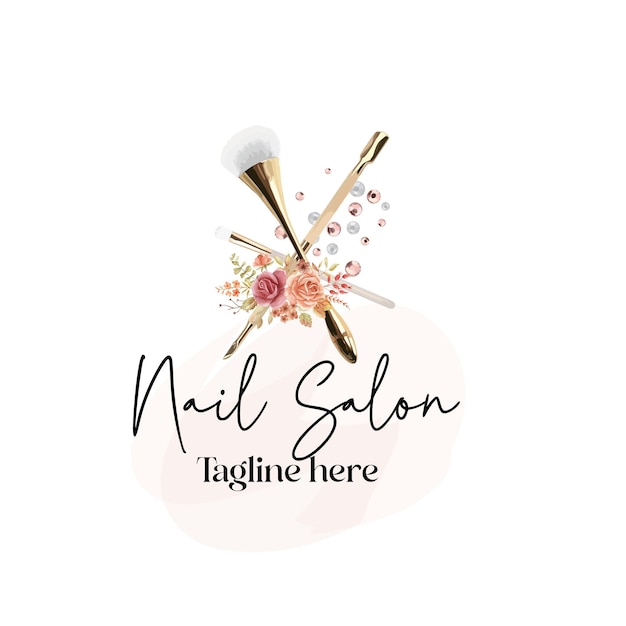 Aquarel luxe Nagelkunstenaar nagelsalon vector logo sjablonen 2022