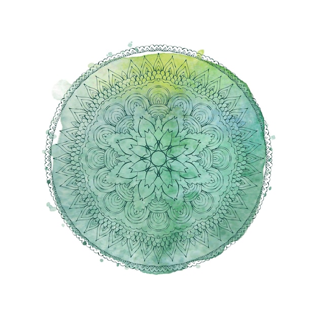 Aquarel mandala Vector geïsoleerd element