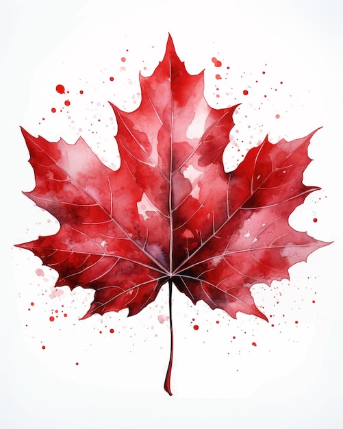 Aquarel Maple Leaf op witte achtergrond Minimalistische poster