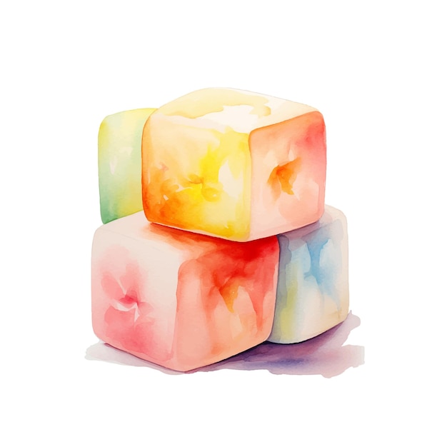 Aquarel marshmallow illustratie