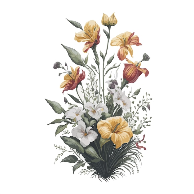 Aquarel masdevallia clipart floral vector