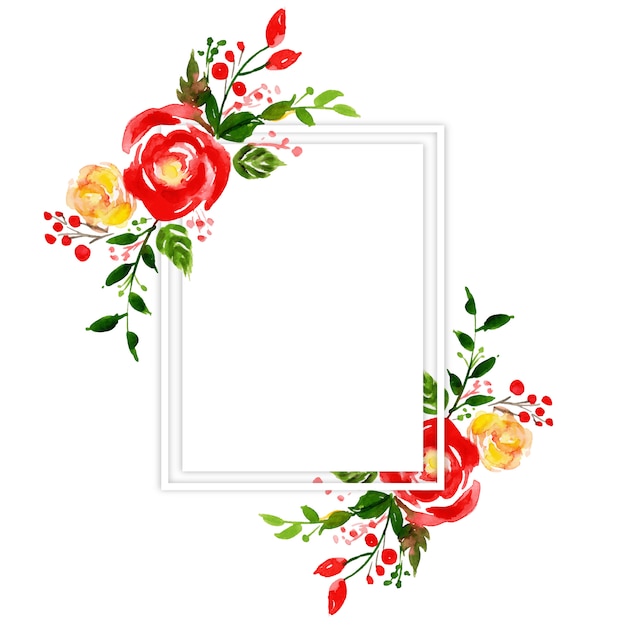 Aquarel Merry Christmas Floral Frame