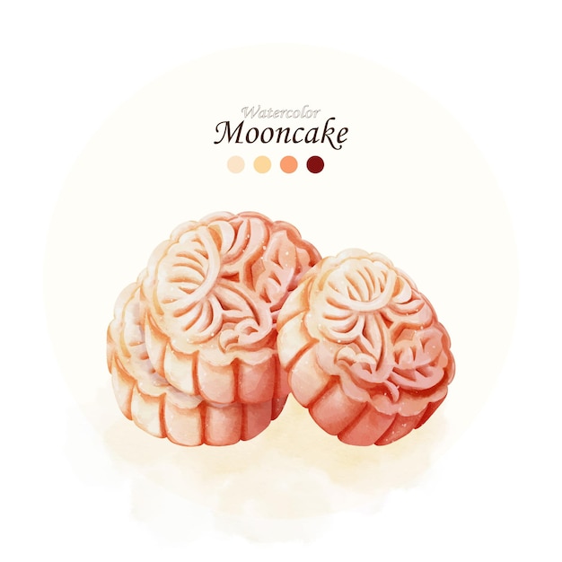 Aquarel mooncakes illustratie vector ontwerp