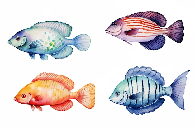 Aquarel oceaan leven clipart ontwerpen