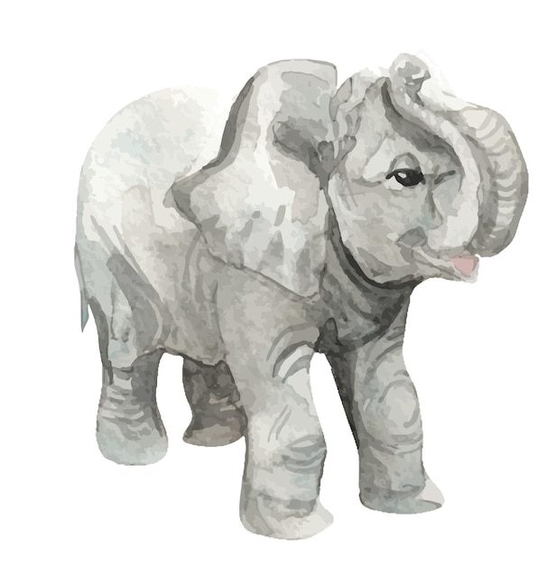 Aquarel olifant illustratie voor kinderen