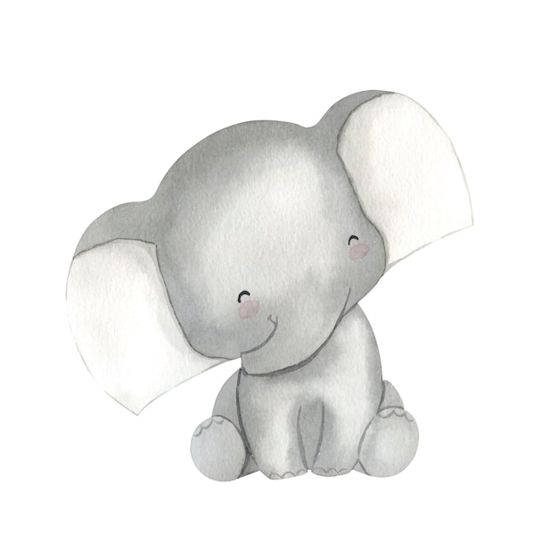 Aquarel olifant illustratie voor kinderen