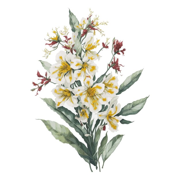 Aquarel oncidium floral een eenvoudige vector