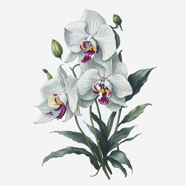 Aquarel orchidee bloem een eenvoudige vector