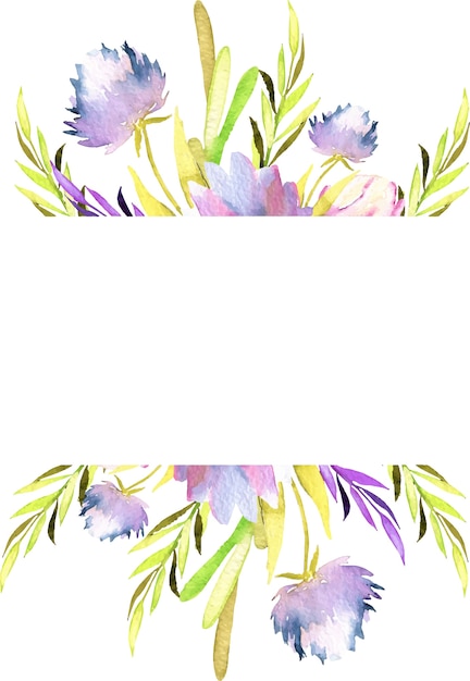 Aquarel paarse asters frame