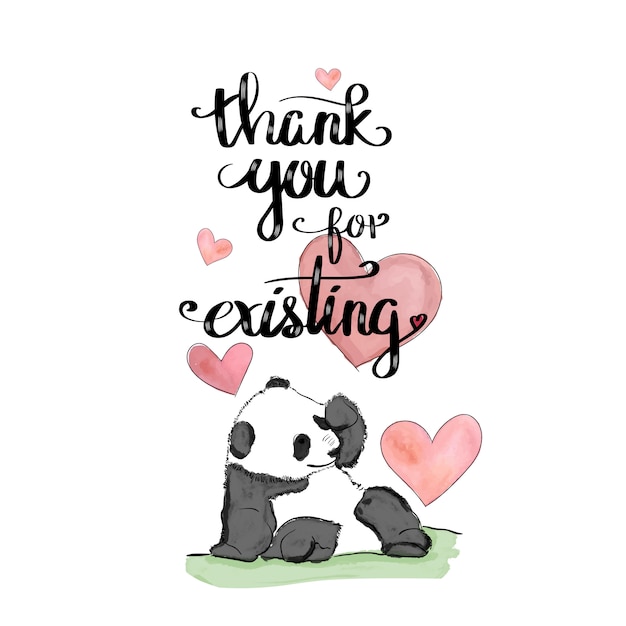 Vector aquarel panda illustratie