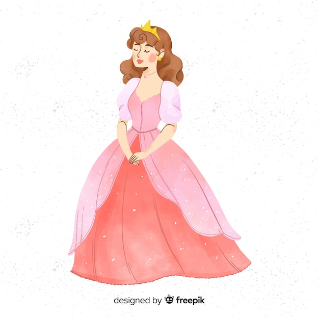 Vector aquarel prinses tekening achtergrond