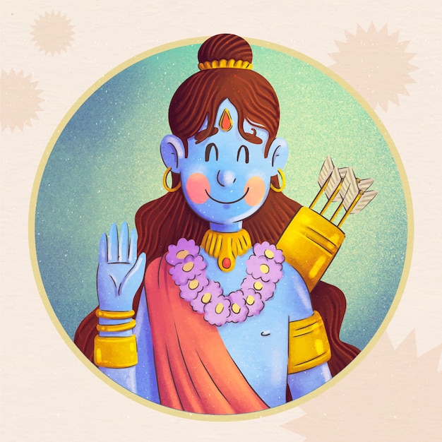 Aquarel ram navami illustratie