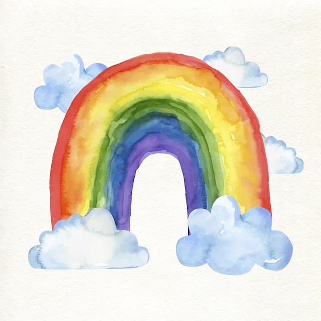 Vector aquarel regenboog concept