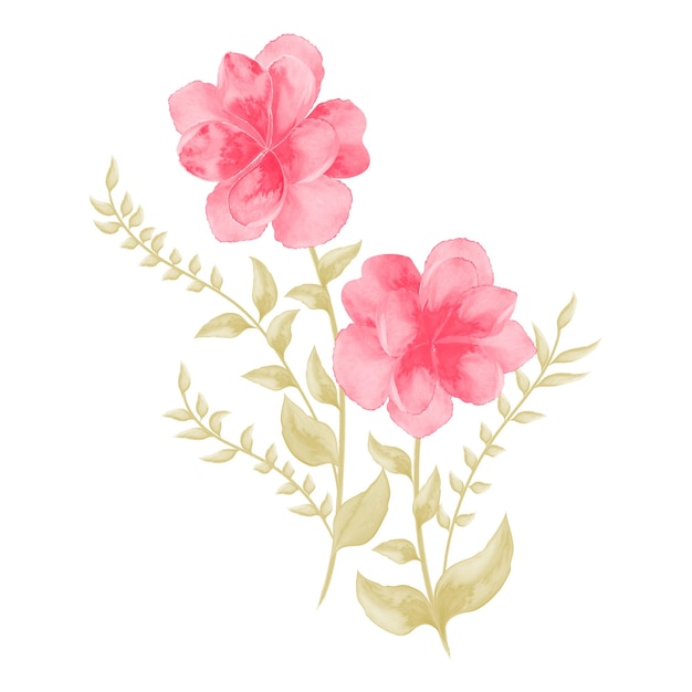 Aquarel roze bloem