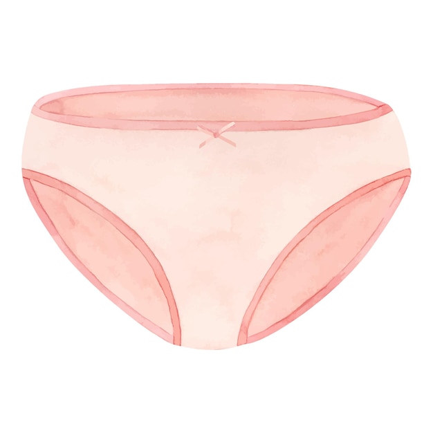 Aquarel roze onderbroek voor dames. Dameslingerie. Roze boxershort