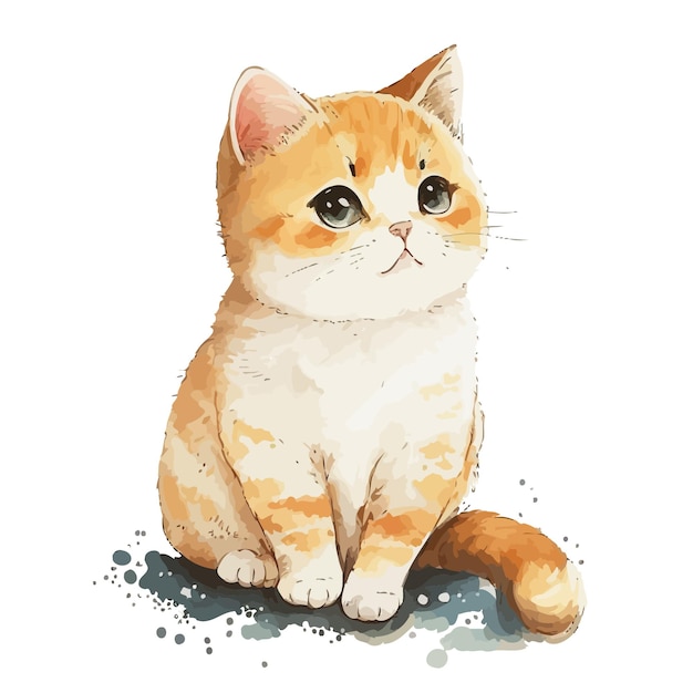 Aquarel schattige kat