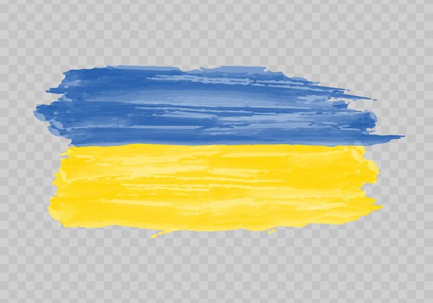 Aquarel schilderij vlag van Oekraïne