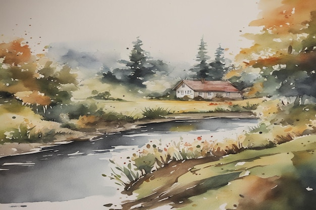 Aquarel schilderij