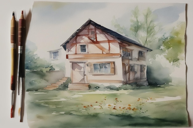 Aquarel schilderij