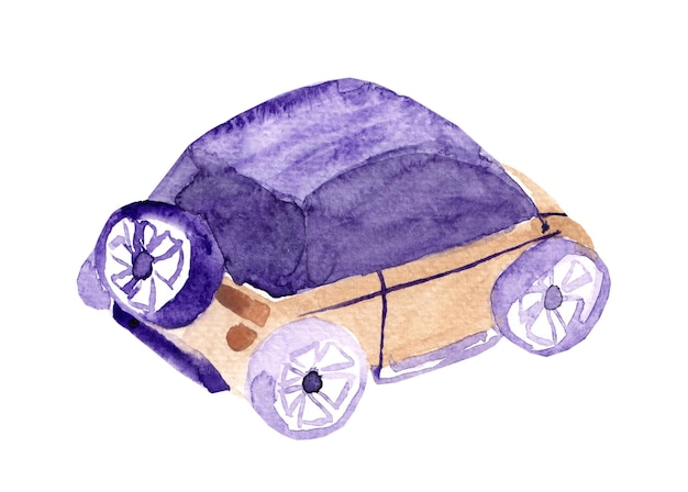 Vector aquarel speelgoedauto