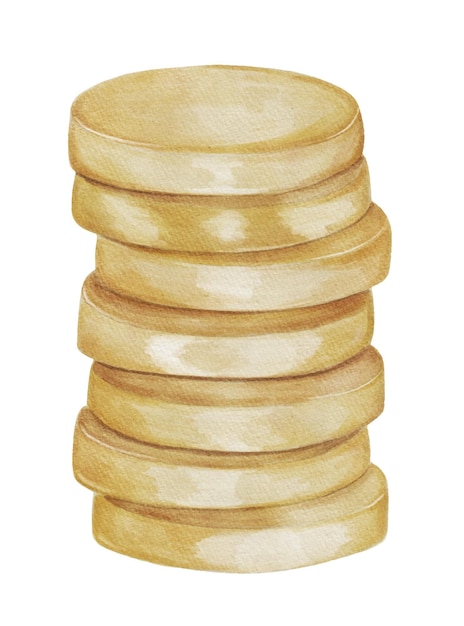 Aquarel stapel gouden munten