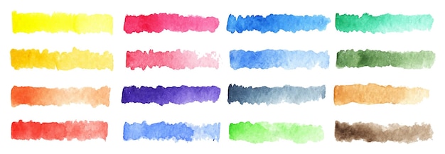 Aquarel streep borstel kleurrijke regenboog palet vector achtergrond