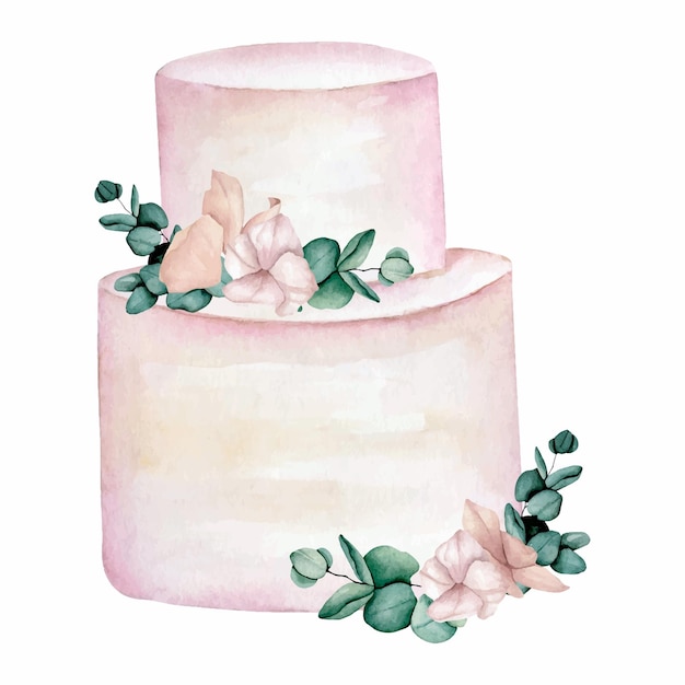 Aquarel taart gelaagd