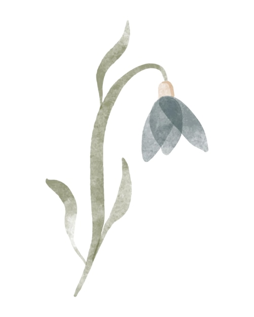 Vector aquarel trendy bloem vectorillustratie voor web-app en print elegante vrouwelijke vorm floristic