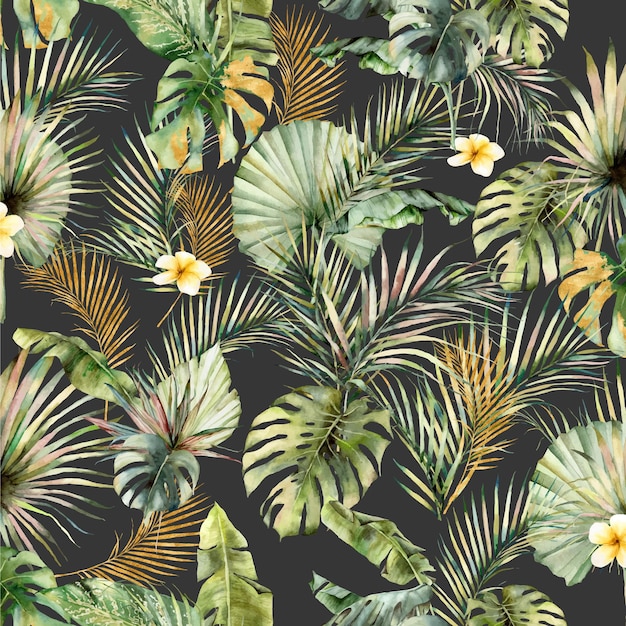 Aquarel Tropische bladeren herhalen patroon ontwerp stof print ontwerp