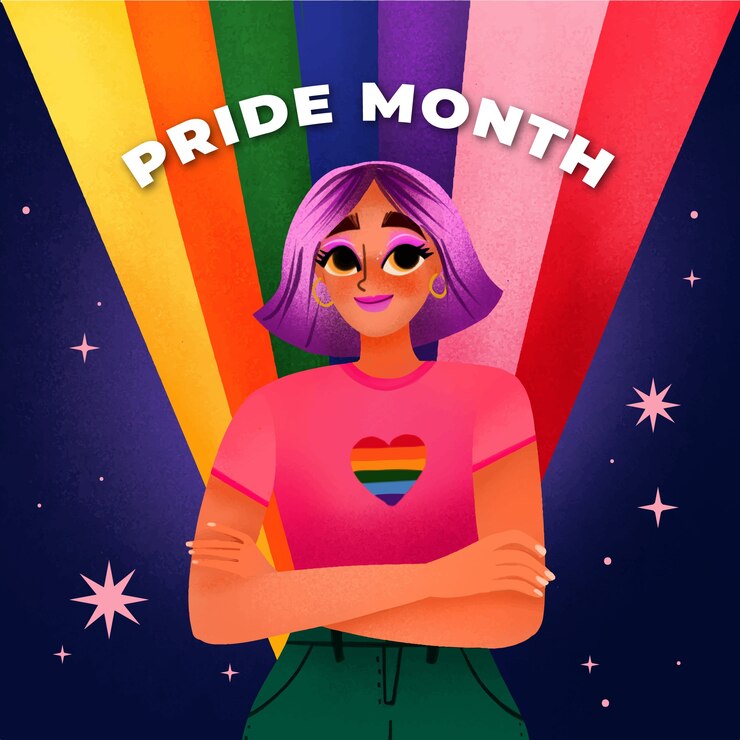 Aquarel trots maand lgbt illustratie