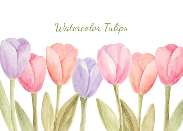 Aquarel tulpen als achtergrond