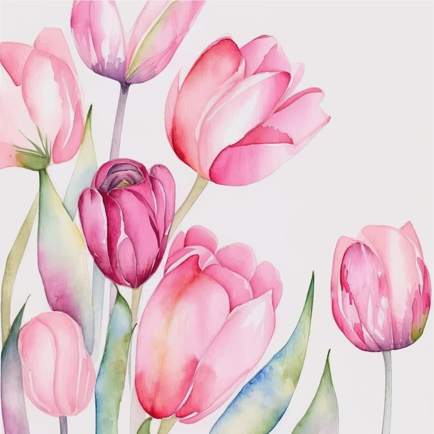 Aquarel tulpen