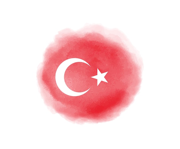 Aquarel turkije vlag