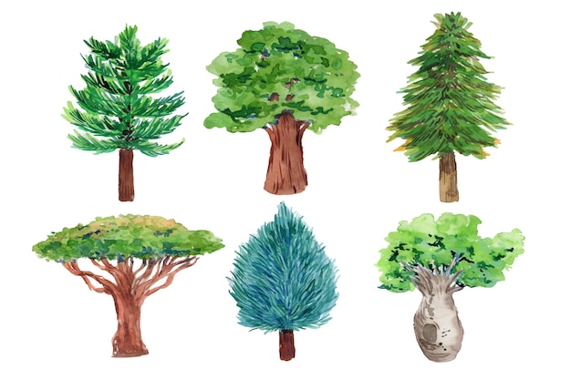 Vector aquarel type bomen