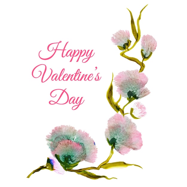 Aquarel valentine floral achtergrond