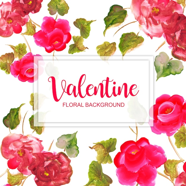 Aquarel valentine floral achtergrond