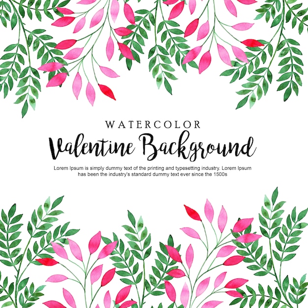 Aquarel valentine floral achtergrond