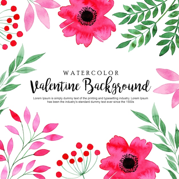 Aquarel Valentine Floral achtergrond