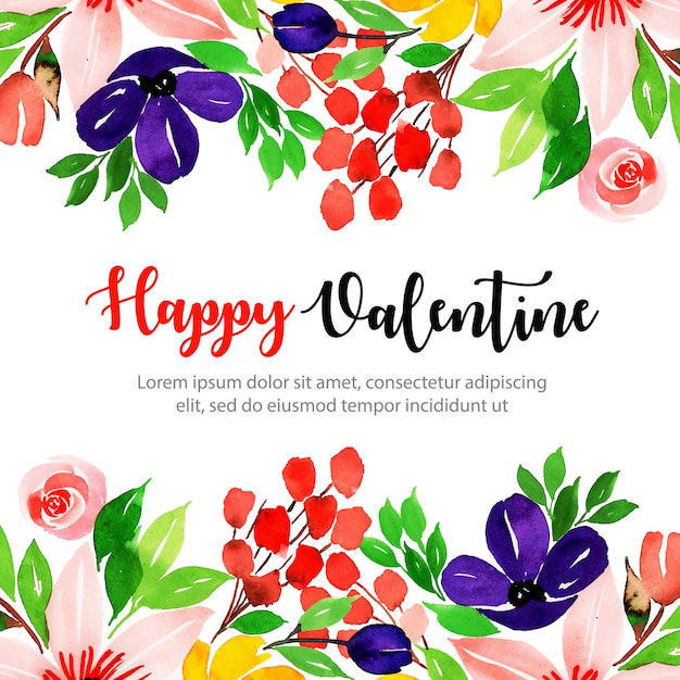 Aquarel valentine floral achtergrond