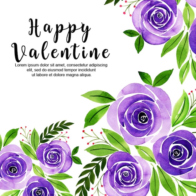 Aquarel Valentine Floral achtergrond