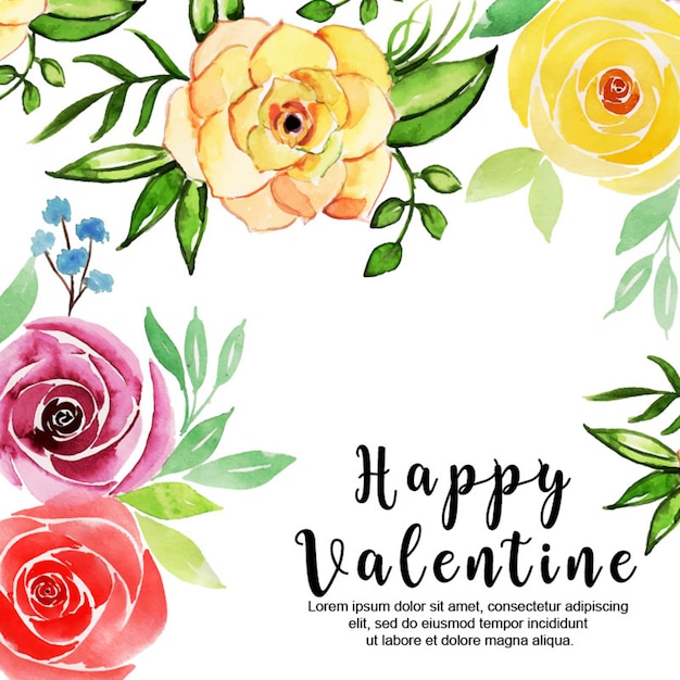 Aquarel Valentine Floral achtergrond