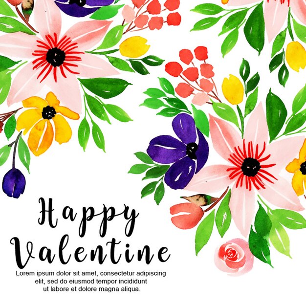 Aquarel Valentine Floral achtergrond