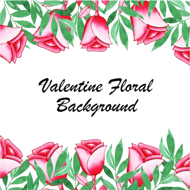 Aquarel valentine floral achtergrond