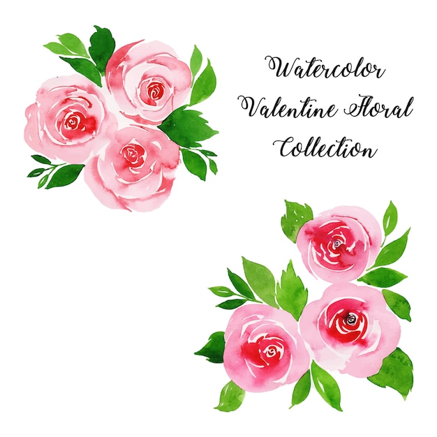 Vector aquarel valentine floral collectie