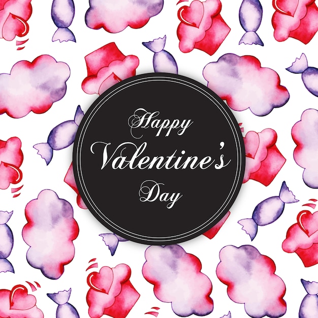 Vector aquarel valentine patroon achtergronden