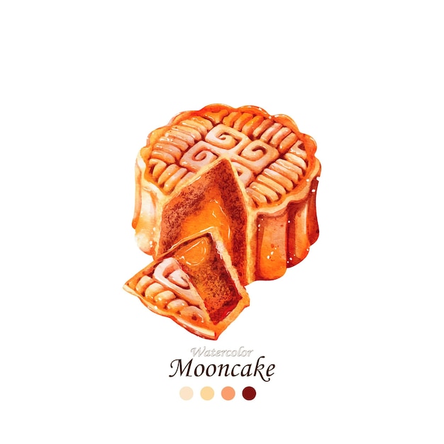 Aquarel van mooncakes illustratie vector ontwerp