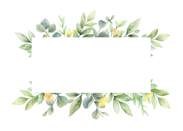 Aquarel vector banner van met bloemen en bladeren