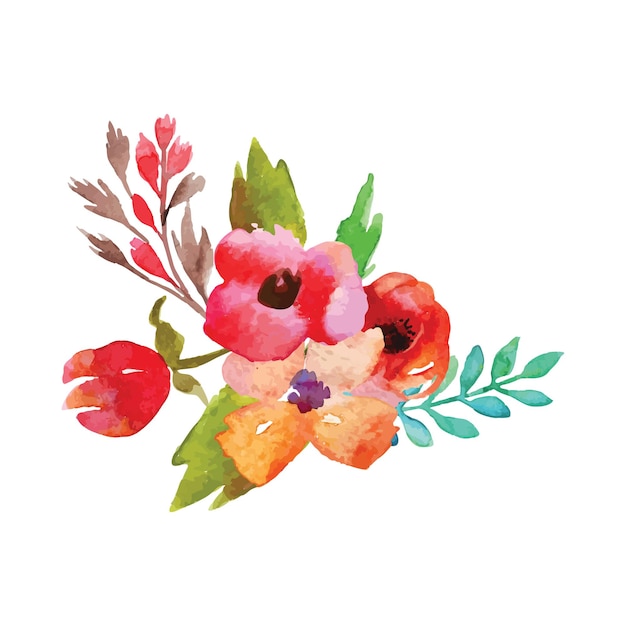 Aquarel vector bloemen achtergrond