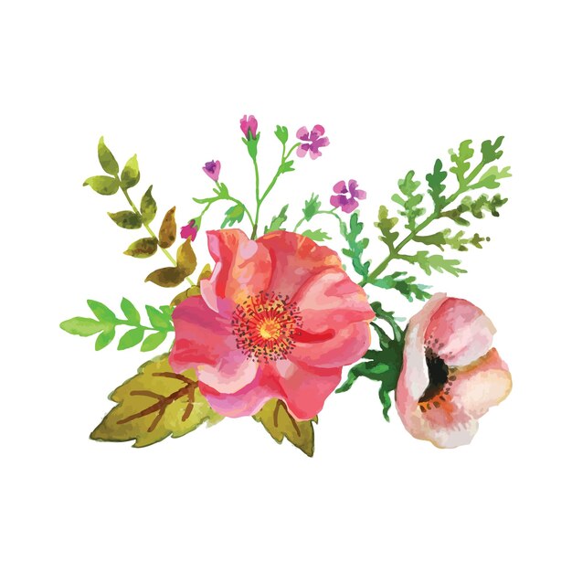 Aquarel vector bloemen achtergrond