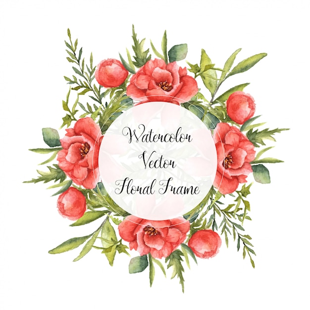 Aquarel vector floral frame